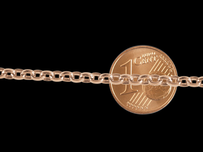 rosegold Kette mit Größenvergleich